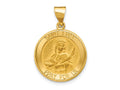 FJC Finejewelers 14 kt Yellow Gold Polished and Satin St Lucy Medal Hollow Charm 26 x 18 mm
