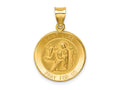 FJC Finejewelers 14 kt Yellow Gold Polished and Satin St Luke Medal Hollow Charm 27 x 19 mm