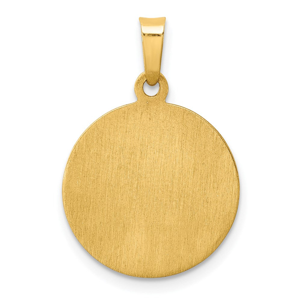 FJC Finejewelers 14 kt Yellow Gold Polished and Satin St Mark Medal Hollow Charm 22 x 15 mm