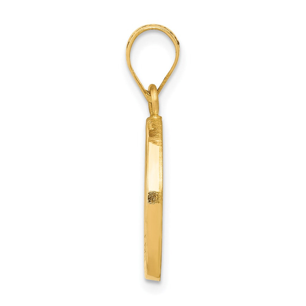 FJC Finejewelers 14 kt Yellow Gold Polished and Satin St Matthew Medal Hollow Charm 17 x 15 mm