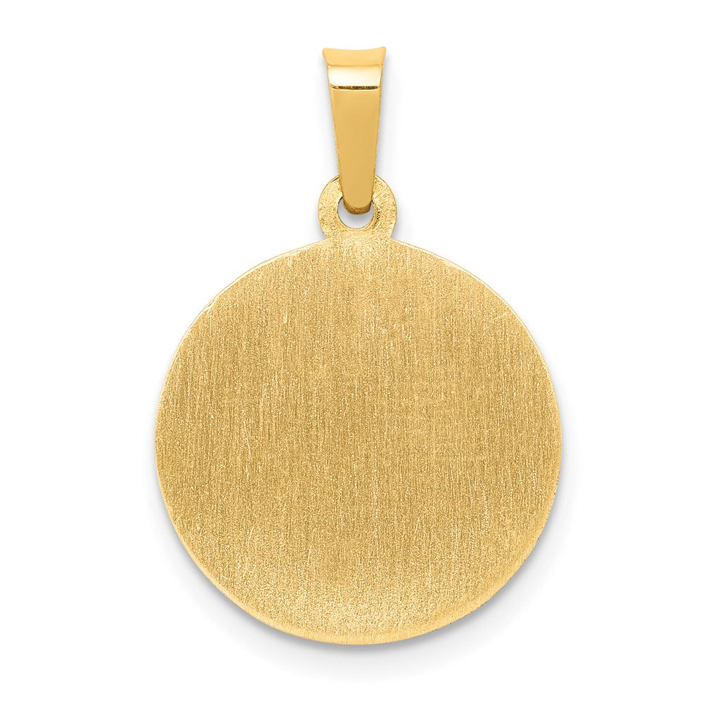 FJC Finejewelers 14 kt Yellow Gold Polished and Satin St Michael Medal Hollow Charm 17 x 15 mm