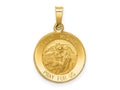 FJC Finejewelers 14 kt Yellow Gold Polished and Satin St Michael Medal Hollow Charm 17 x 15 mm