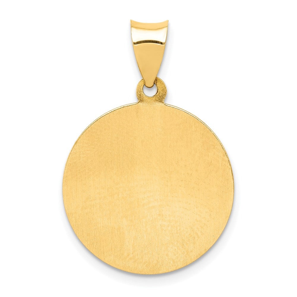 FJC Finejewelers 14 kt Yellow Gold Polished and Satin St Michael Medal Hollow Charm 21 x 18 mm
