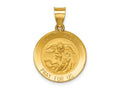 FJC Finejewelers 14 kt Yellow Gold Polished and Satin St Michael Medal Hollow Charm 21 x 18 mm
