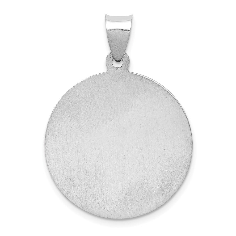 FJC Finejewelers 14 kt White Gold Polished Satin Saint Michael Medal Hollow Charm 25 mm x 23 mm