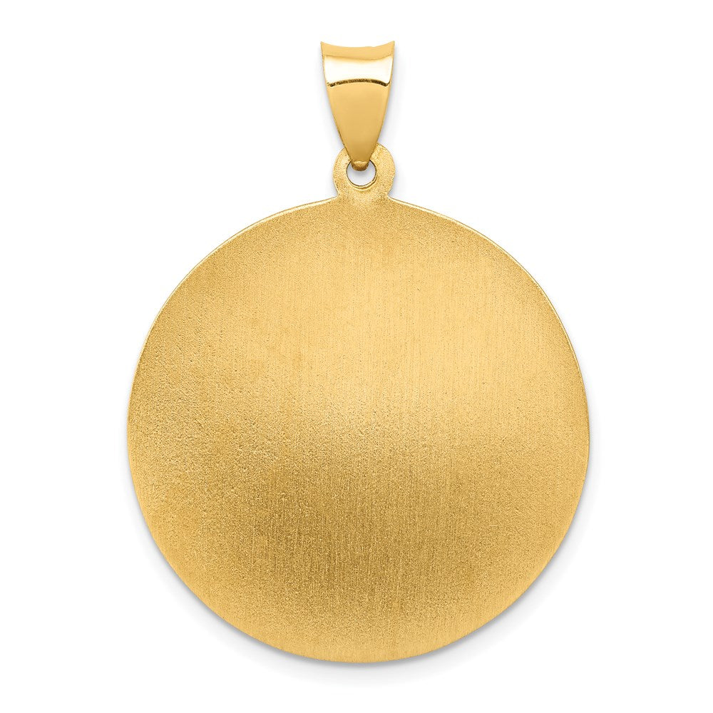 FJC Finejewelers 14 kt Yellow Gold Polished and Satin St Michael Medal Hollow Charm 28 x 25 mm