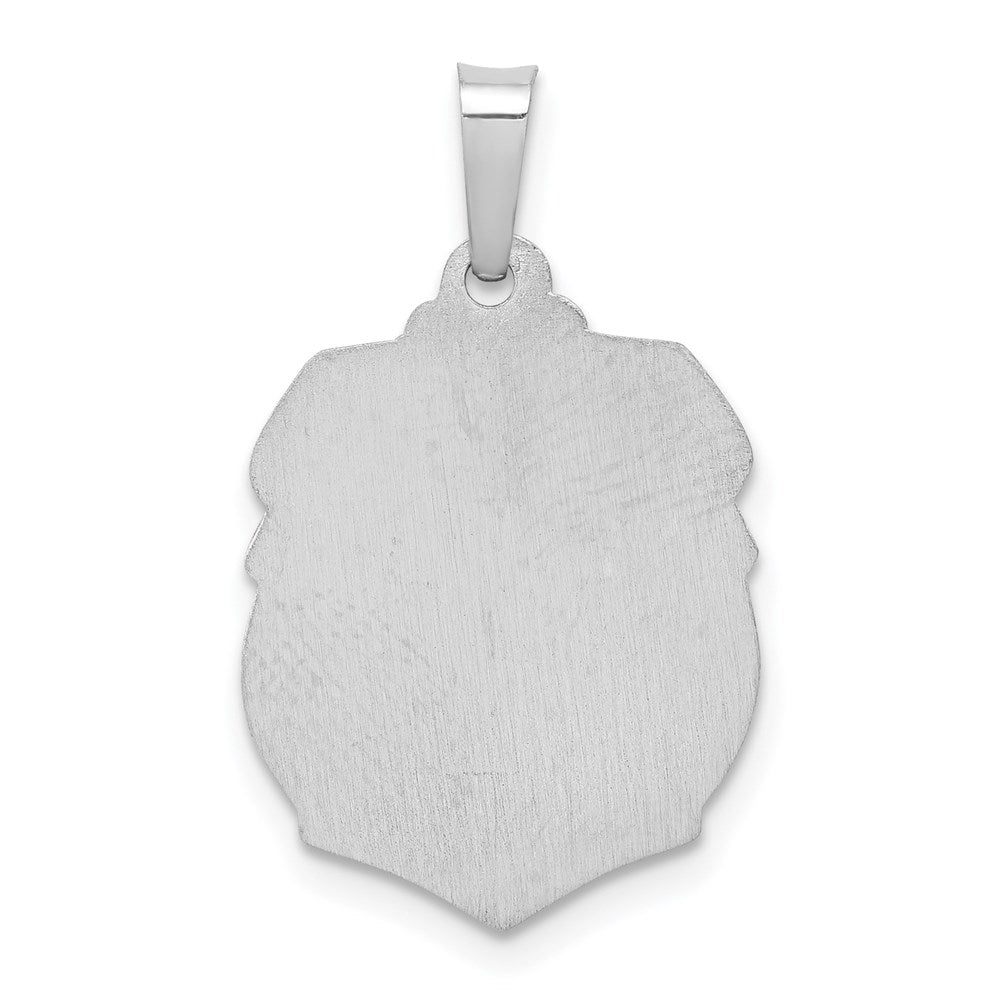 FJC Finejewelers 14 kt White Gold Polished and Satin Saint Michael Medal Hollow Charm 20 mm x 15 mm