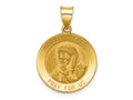 FJC Finejewelers 14 kt Yellow Gold Polished and Satin Mother Teresa Medal Hollow Charm 21 x 19 mm