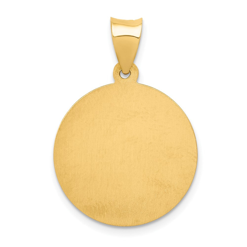 FJC Finejewelers 14 kt Yellow Gold Polished and Satin St Nicholas Medal Hollow Charm 21 x 19 mm