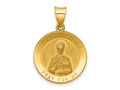 FJC Finejewelers 14 kt Yellow Gold Polished and Satin St Nicholas Medal Hollow Charm 21 x 19 mm