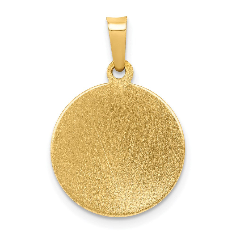 FJC Finejewelers 14 kt Yellow Gold Polished and Satin St Patrick Medal Hollow Charm 17 x 15 mm