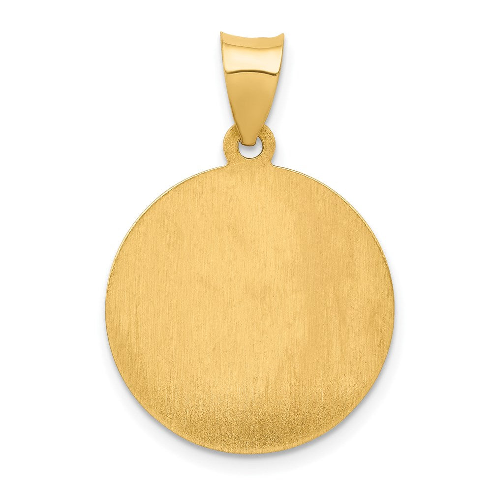 FJC Finejewelers 14 kt Yellow Gold Polished and Satin St Patrick Medal Hollow Charm 22 x 19 mm