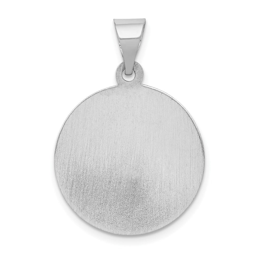 FJC Finejewelers 14 kt White Gold Polished and Satin Saint Patrick Medal Hollow Charm 22 mm x 19 mm