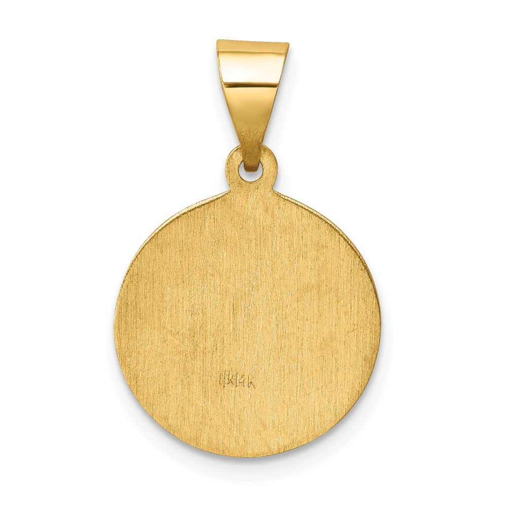 FJC Finejewelers 14 kt Yellow Gold Polished and Satin St Paul Medal Hollow Charm 18 x 15 mm