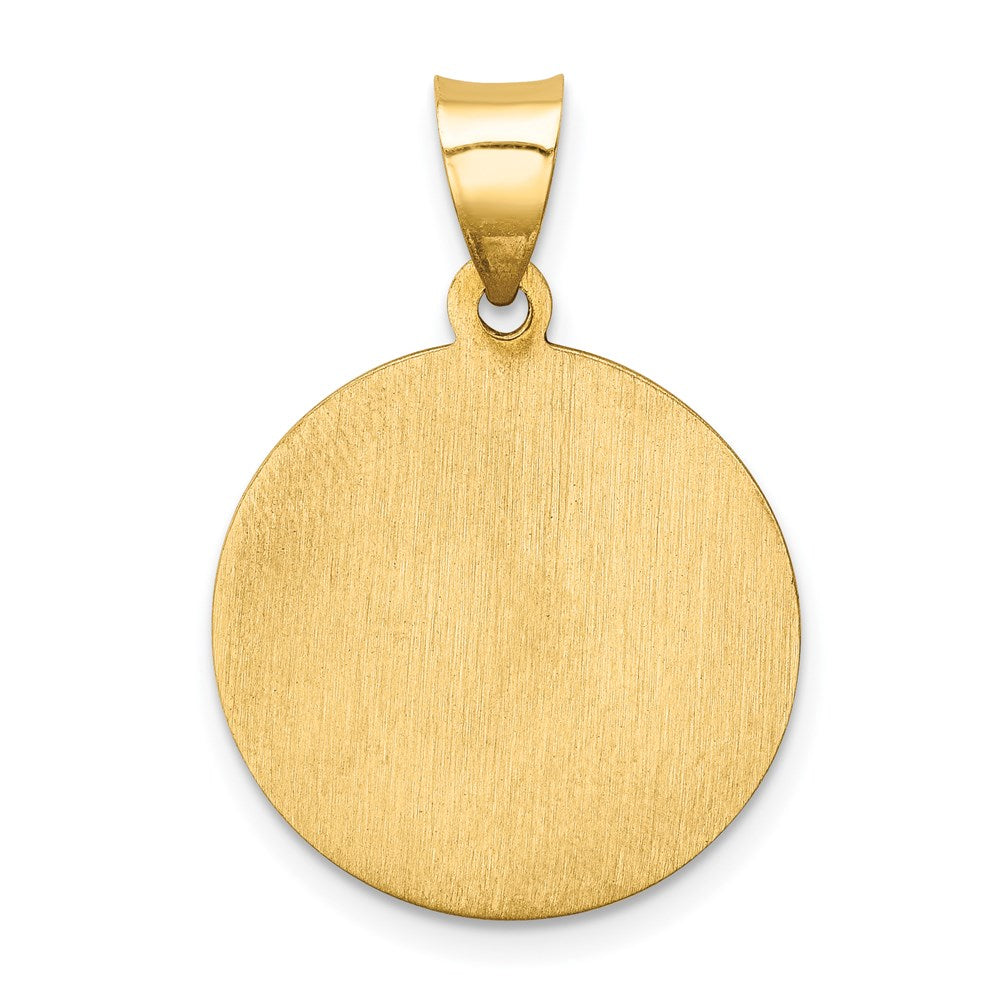 FJC Finejewelers 14 kt Yellow Gold Polished and Satin St Paul Medal Hollow Charm 21 x 19 mm