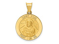 FJC Finejewelers 14 kt Yellow Gold Polished and Satin St Paul Medal Hollow Charm 21 x 19 mm