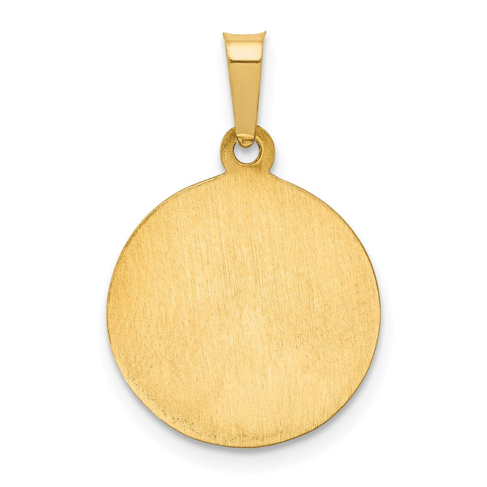 FJC Finejewelers 14 kt Yellow Gold Polished and Satin St Peregrine Medal Hollow Charm 18 x 15 mm
