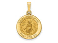 FJC Finejewelers 14 kt Yellow Gold Polished and Satin St Peregrine Medal Hollow Charm 18 x 15 mm