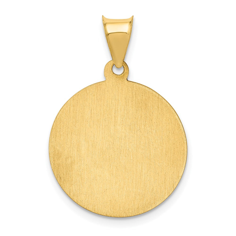 FJC Finejewelers 14 kt Yellow Gold Polished and Satin St Peter Medal Hollow Charm 22 x 20 mm