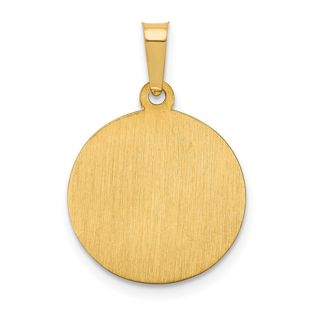 FJC Finejewelers 14 kt Yellow Gold Polished and Satin St Peter Medal Hollow Charm 18 x 16 mm