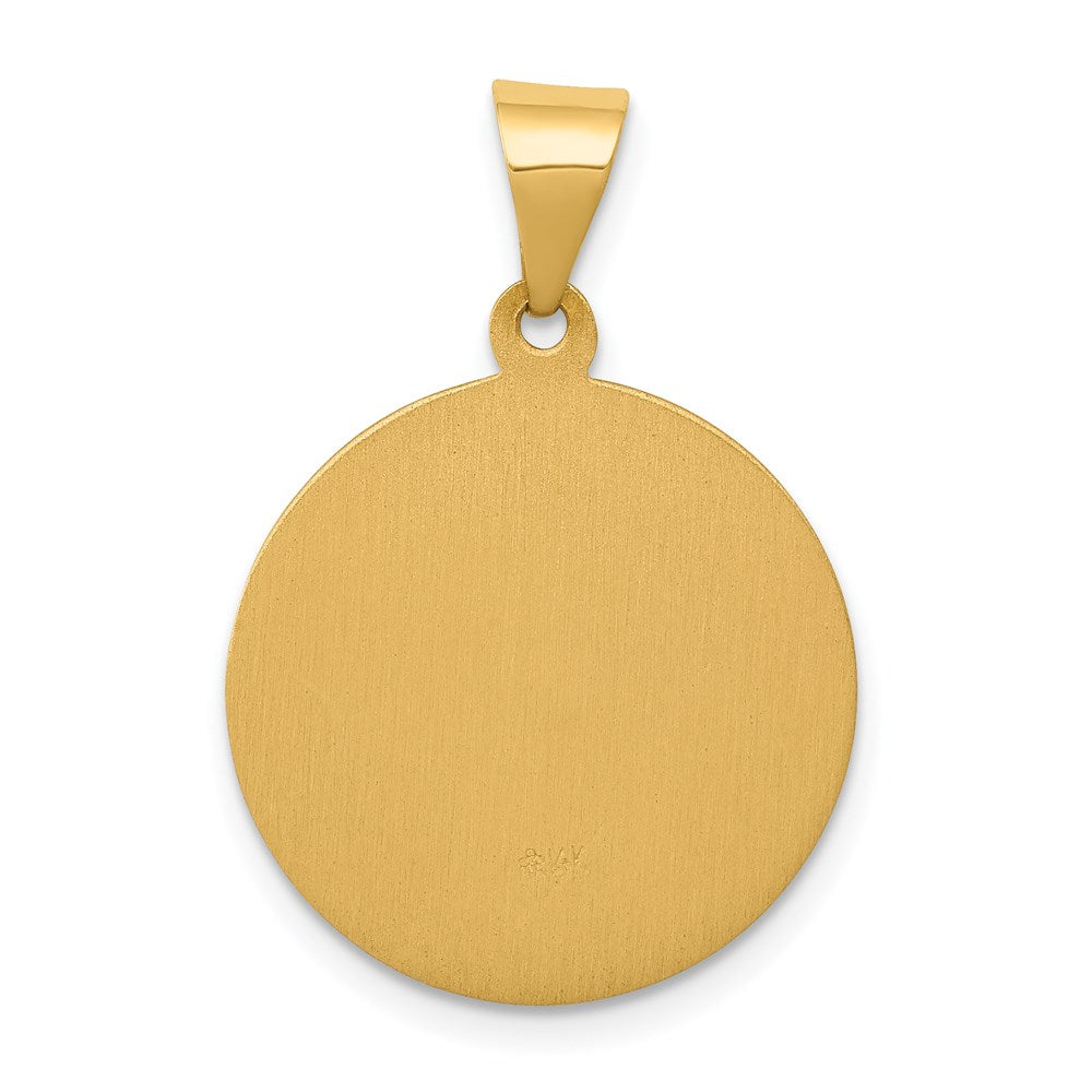 FJC Finejewelers 14 kt Yellow Gold Polished and Satin St Theresa Medal Hollow Charm 22 x 19 mm