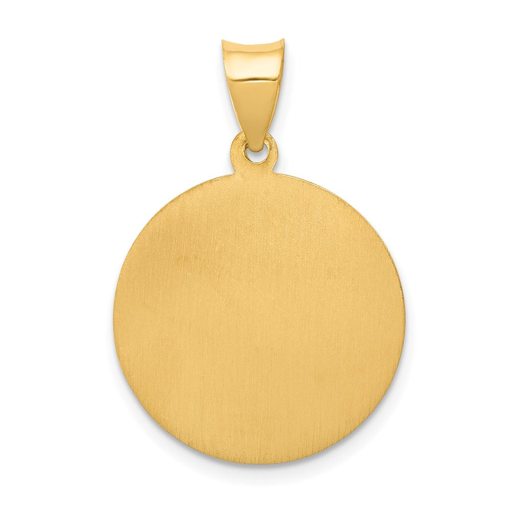 FJC Finejewelers 14 kt Yellow Gold Polished and Satin St Thomas Medal Hollow Charm 22 x 20 mm