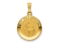 FJC Finejewelers 14 kt Yellow Gold Polished/Satin First Holy Communion Medal Hollow Charm 16 x 15 mm