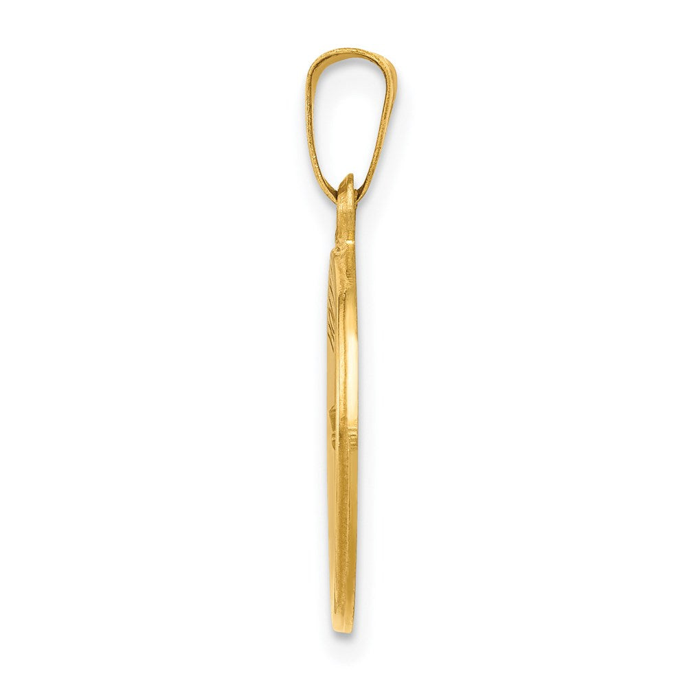 FJC Finejewelers 14 kt Yellow Gold Polished and Satin Holy Communion Medal Hollow Charm 17 x 15 mm