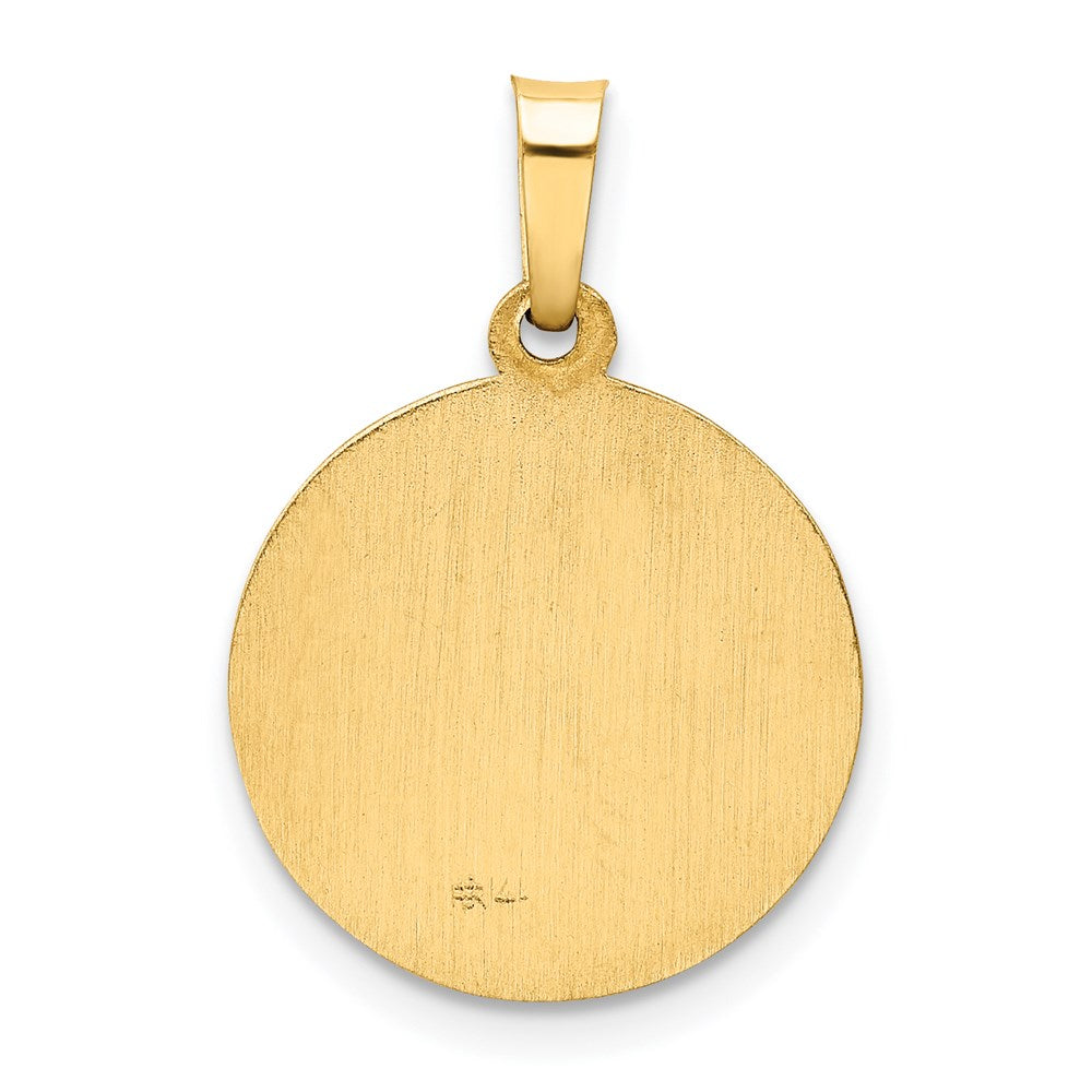 FJC Finejewelers 14 kt Yellow Gold Polished and Satin Holy Communion Medal Hollow Charm 17 x 15 mm