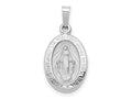 FJC Finejewelers 14 kt White Gold Polished Satin Miraculous Medal Hollow Charm 23 mm x 12 mm