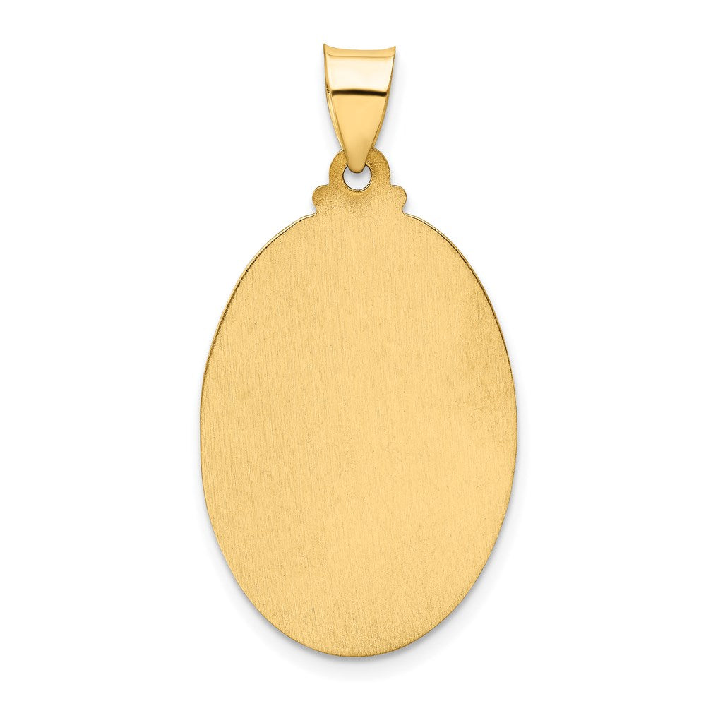 FJC Finejewelers 14 kt Yellow Gold Polished and Satin St Christopher Medal Hollow Charm 36 x 18 mm