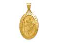 FJC Finejewelers 14 kt Yellow Gold Polished and Satin St Christopher Medal Hollow Charm 36 x 18 mm