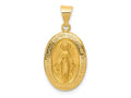 FJC Finejewelers 14 kt Yellow Gold Hollow Polished And Satin Miraculous Medal Charm 27 x 14 mm
