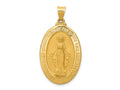 FJC Finejewelers 14 kt Yellow Gold Hollow Polished And Satin Miraculous Medal Charm 38 x 20 mm