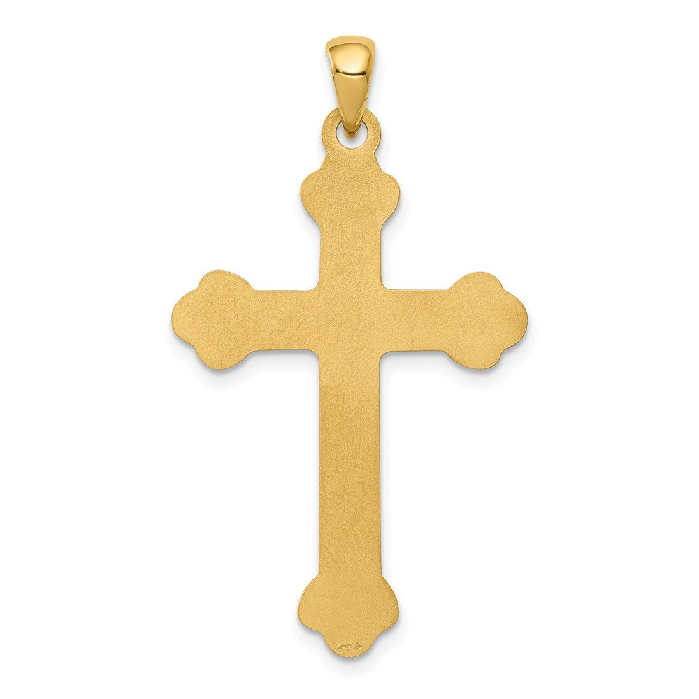 FJC Finejewelers 14 kt Yellow Gold Budded Cross Charm 41 x 23 mm