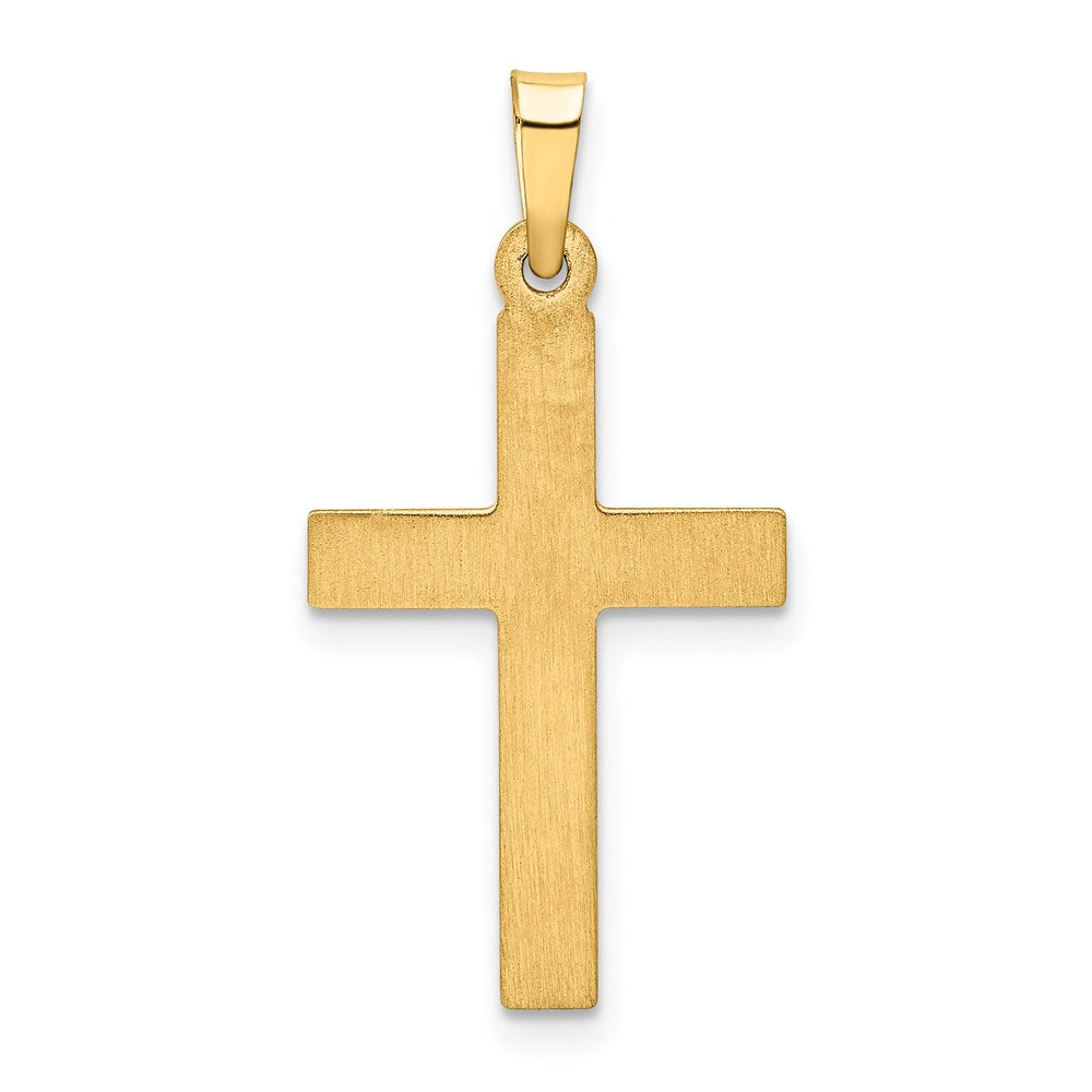 FJC Finejewelers 14 kt Yellow Gold Brushed and Polished Latin Cross Charm 31 x 15 mm