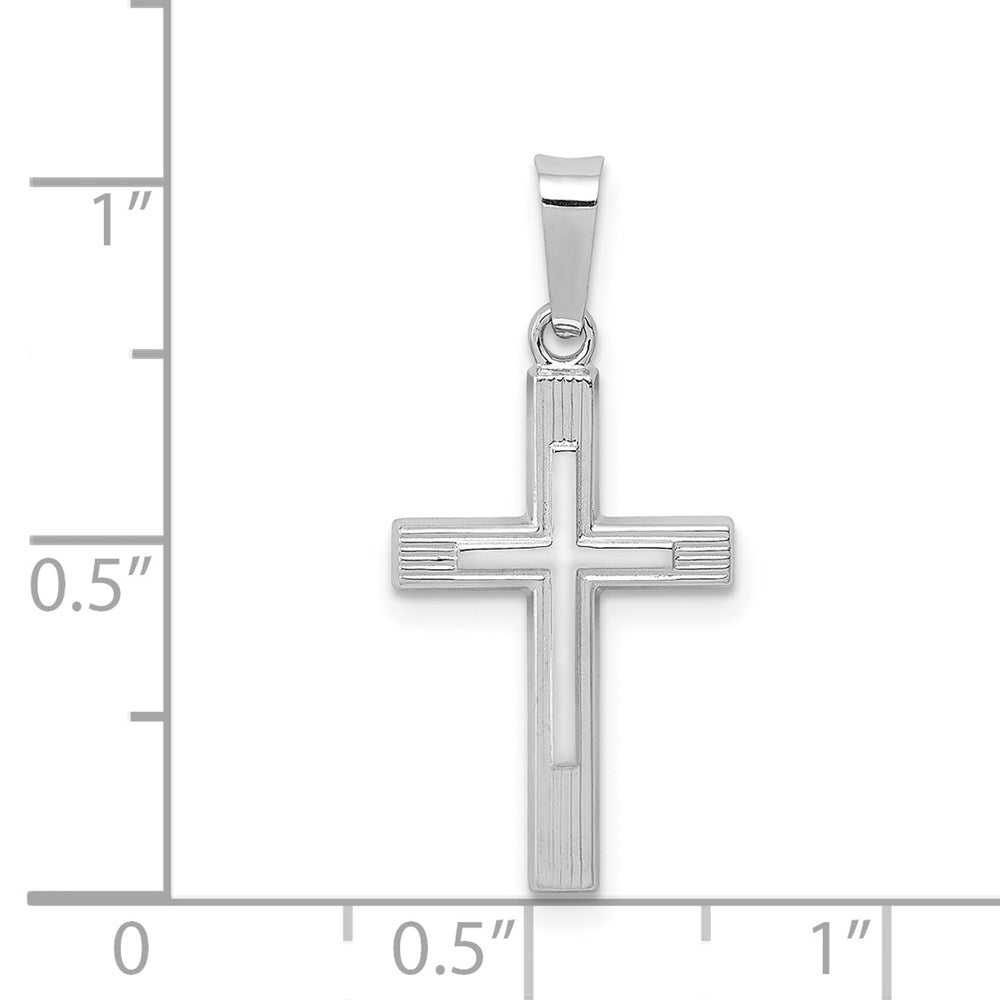 FJC Finejewelers 14 kt White Gold Polished Latin Cross Charm 26 mm x 15 mm