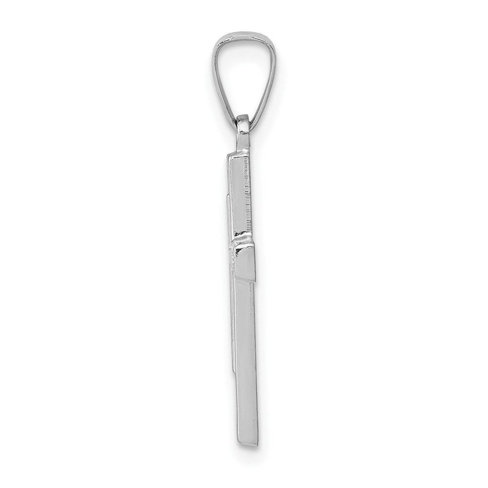 FJC Finejewelers 14 kt White Gold Polished Latin Cross Charm 26 mm x 15 mm