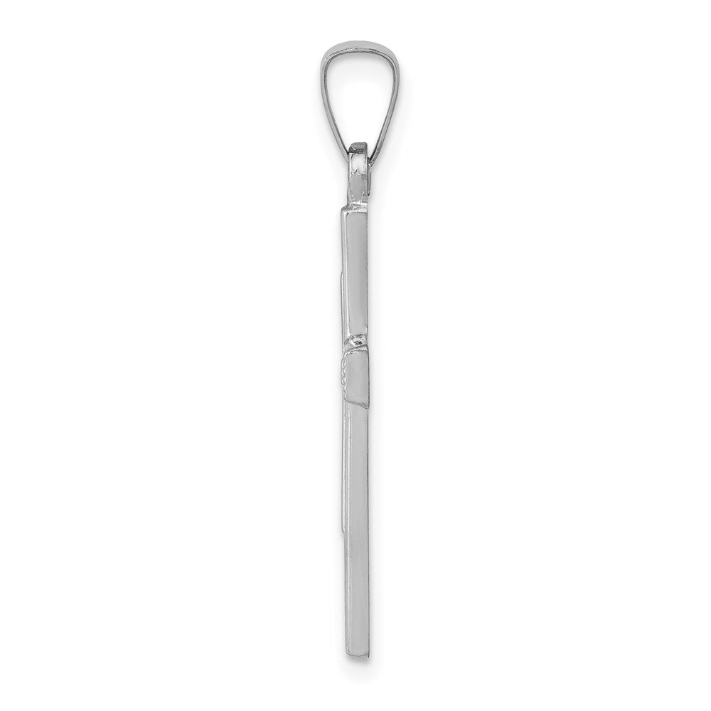 FJC Finejewelers 14 kt White Gold Brushed and Polished Latin Cross Charm 31 mm x 15 mm