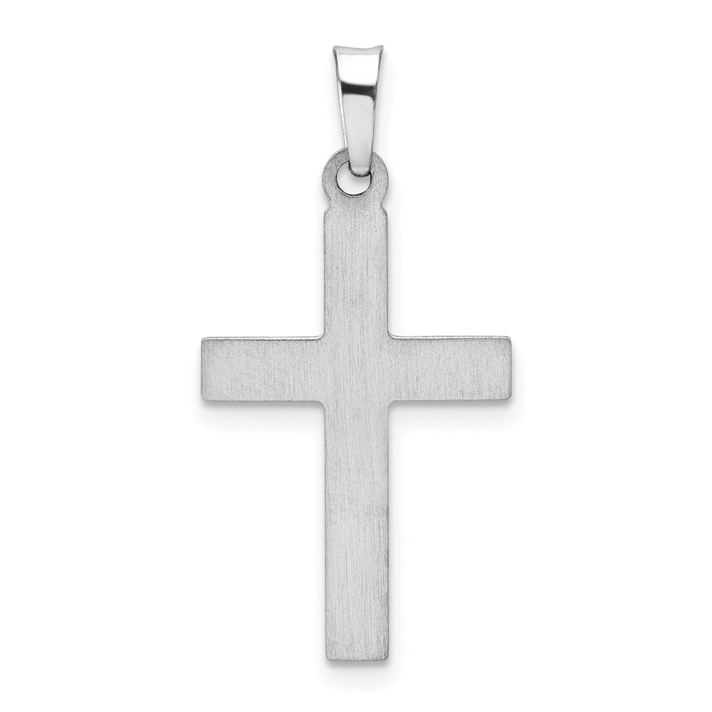 FJC Finejewelers 14 kt White Gold Brushed and Polished Latin Cross Charm 31 mm x 15 mm
