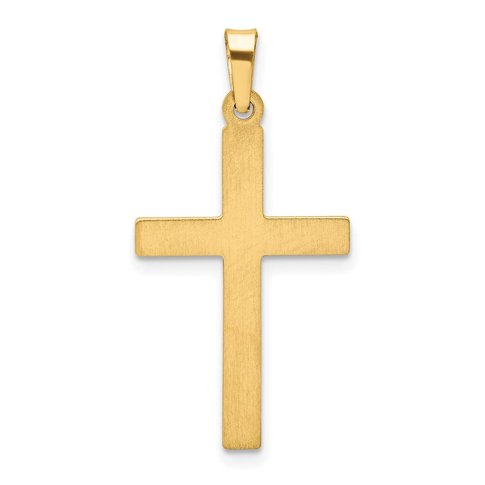 FJC Finejewelers 14 kt Yellow Gold Rhodium Satin and Polished Latin Cross Charm 31 x 16 mm