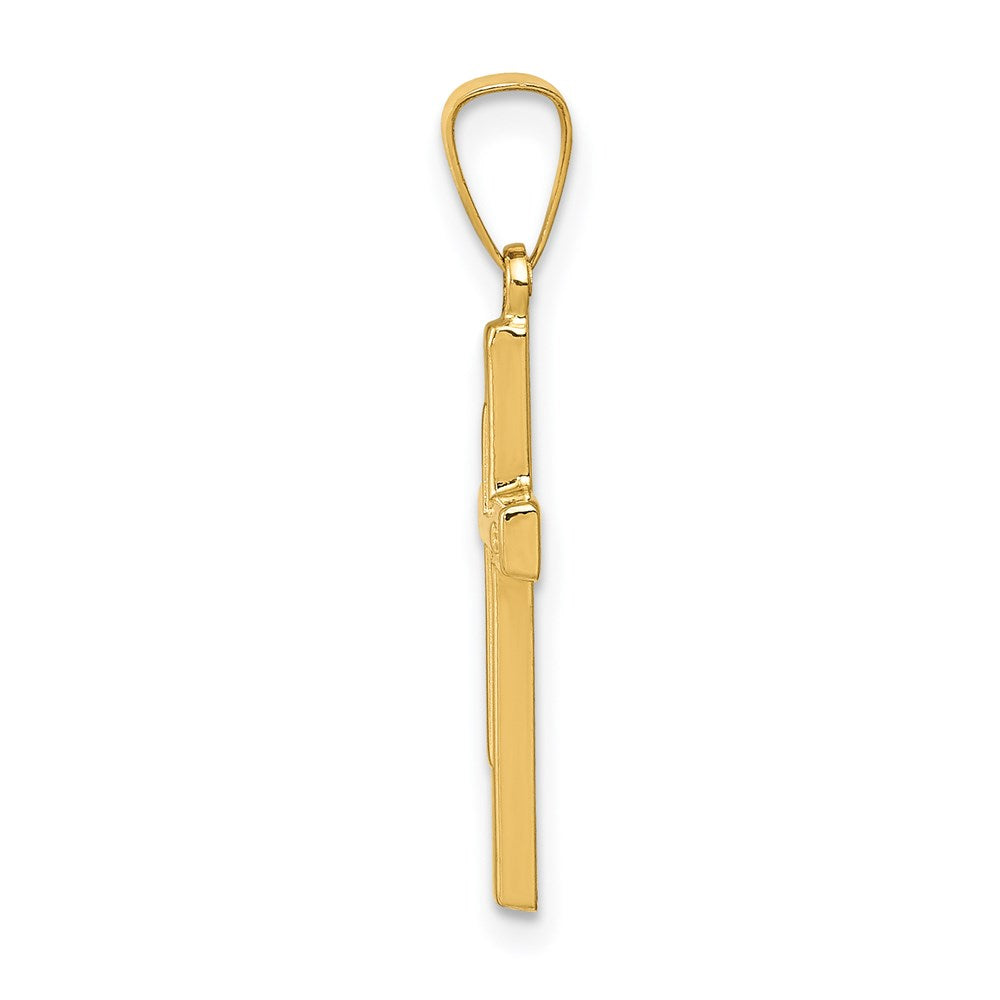 FJC Finejewelers 14 kt Yellow Gold Polished Cross Latin Charm 26 x 12 mm