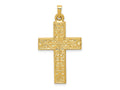 FJC Finejewelers 14 kt Yellow Gold Polished Filigree Cross Charm 36 x 20 mm