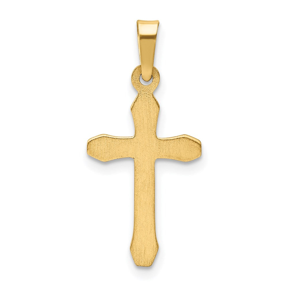 FJC Finejewelers 14 kt Yellow Gold Textured and Polished Latin Cross Charm 26 x 12 mm