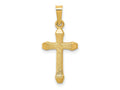 FJC Finejewelers 14 kt Yellow Gold Textured and Polished Latin Cross Charm 26 x 12 mm
