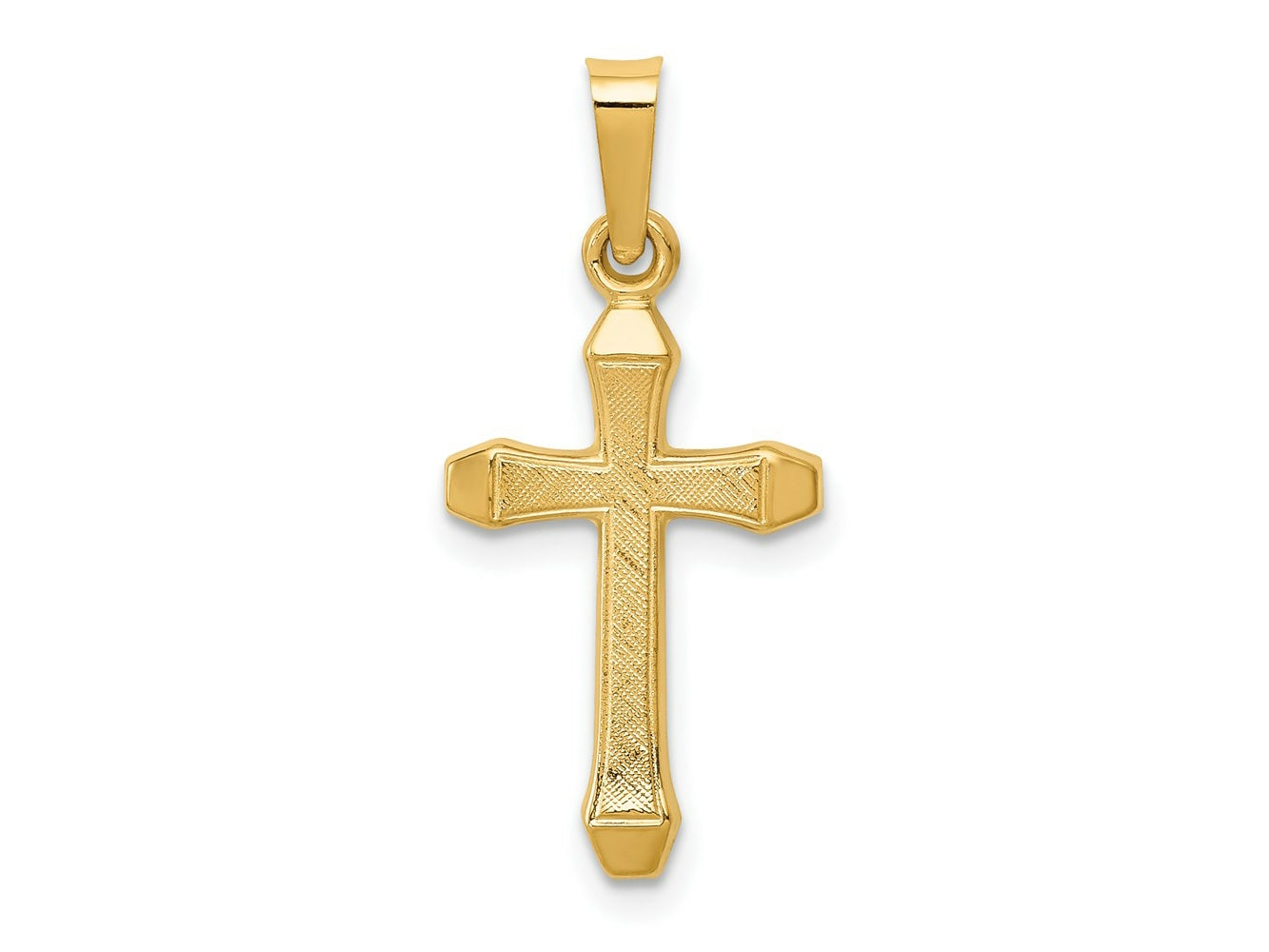 FJC Finejewelers 14 kt Yellow Gold Textured and Polished Latin Cross Charm 26 x 12 mm