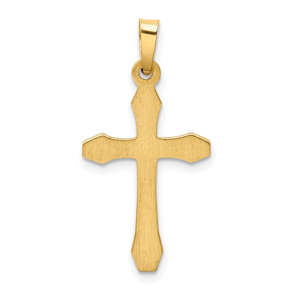 FJC Finejewelers 14 kt Yellow Gold Textured and Polished Latin Cross Charm 30 x 15 mm