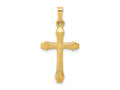 FJC Finejewelers 14 kt Yellow Gold Textured and Polished Latin Cross Charm 30 x 15 mm