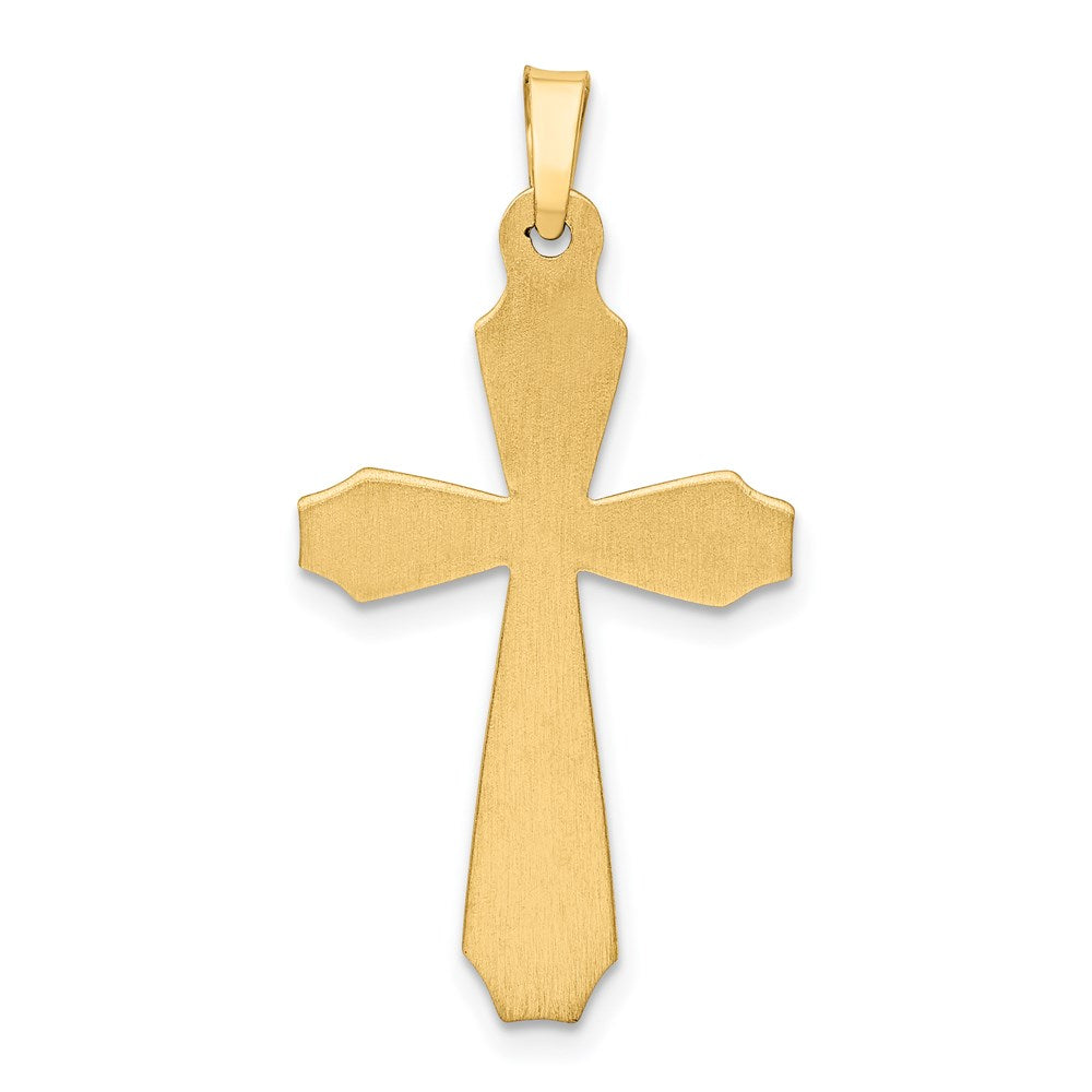 FJC Finejewelers 14 kt Yellow Gold Textured and Polished Passion Cross Charm 34 x 17 mm