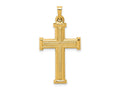 FJC Finejewelers 14 kt Yellow Gold Brushed and Polished Latin Cross Charm 35 x 17 mm